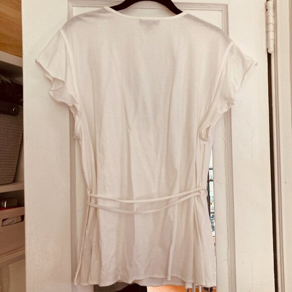 J Crew White Wrap Tie Top - New Without Tags - Picture 5 of 5